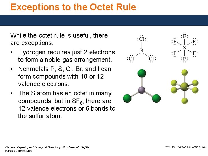 Exceptions to the Octet Rule While the octet rule is useful, there are exceptions. Exceptions to the Octet Rule While the octet rule is useful, there are exceptions.