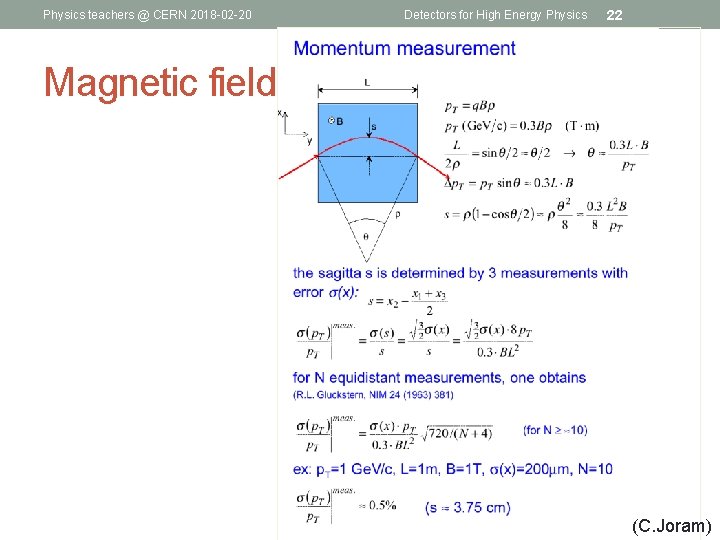 Physics teachers @ CERN 2018 -02 -20 Detectors for High Energy Physics 22 Magnetic