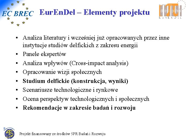 Eur. En. Del – Elementy projektu • Analiza literatury i wcześniej już opracowanych przez