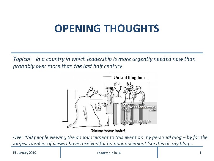 OPENING THOUGHTS Topical – in a country in which leadership is more urgently needed OPENING THOUGHTS Topical – in a country in which leadership is more urgently needed