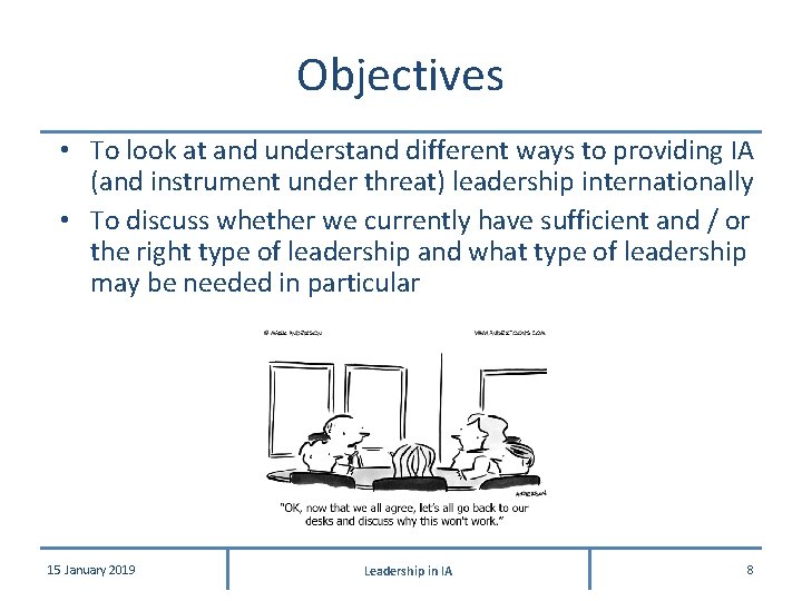 Objectives • To look at and understand different ways to providing IA (and instrument Objectives • To look at and understand different ways to providing IA (and instrument