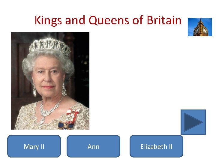 Kings and Queens of Britain She is the queen of Great Britain and Northern