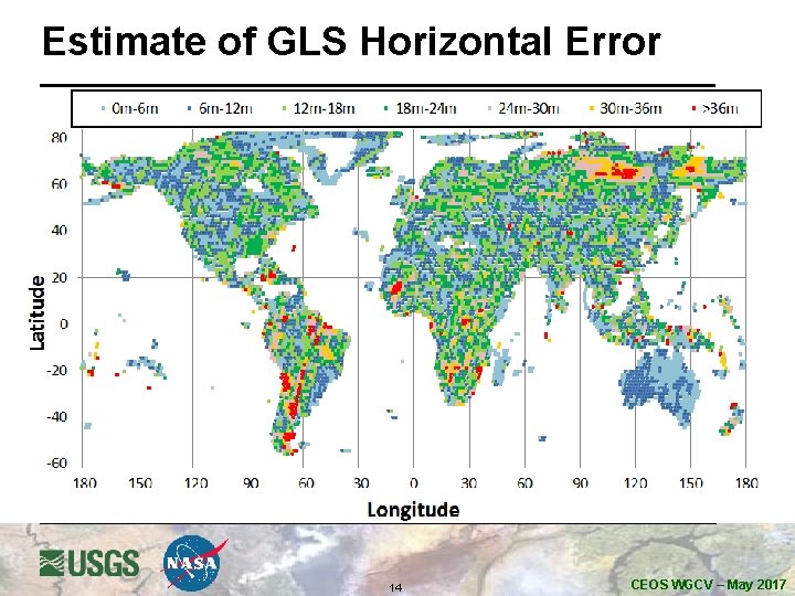 Estimate of GLS Horizontal Error 14 CEOS WGCV – May 2017 