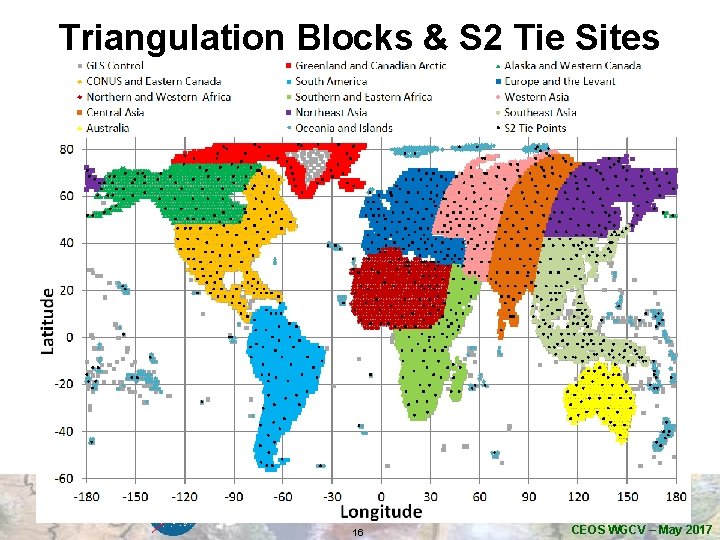 Triangulation Blocks & S 2 Tie Sites 16 CEOS WGCV – May 2017 