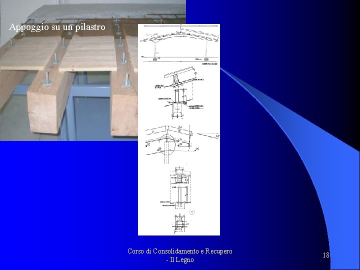 Appoggio su un pilastro Corso di Consolidamento e Recupero - Il Legno 18 