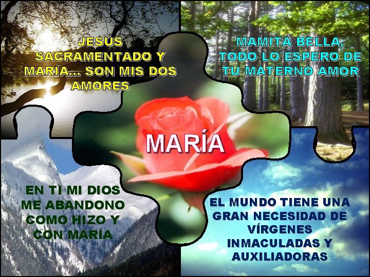 JESÚS SACRAMENTADO Y MARÍA. . . SON MIS DOS AMORES MAMITA BELLA, TODO LO