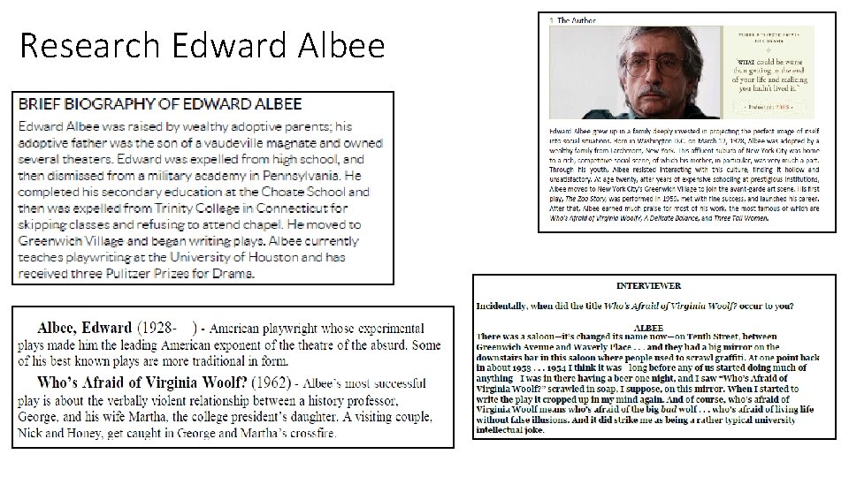 Research Edward Albee 