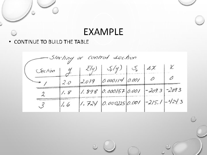 EXAMPLE • CONTINUE TO BUILD THE TABLE 