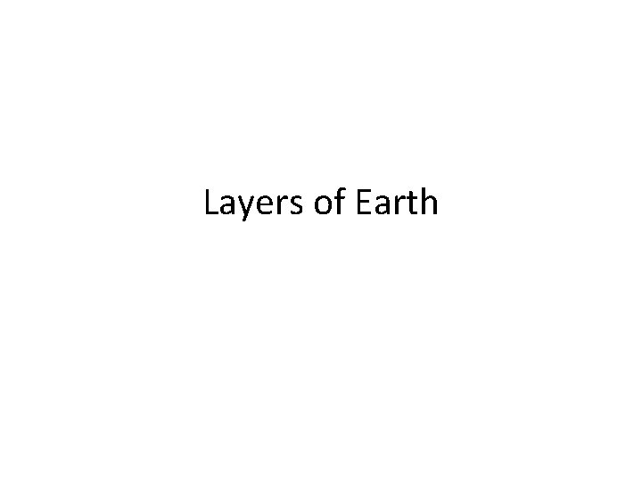 Layers of Earth 