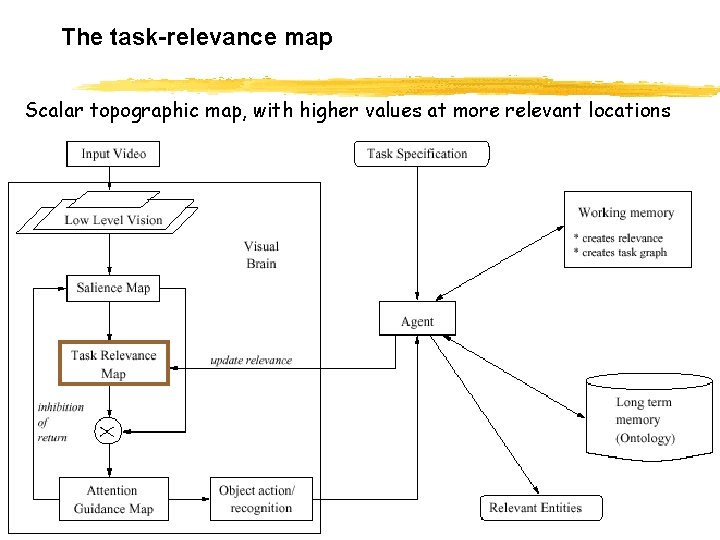 The task-relevance map Scalar topographic map, with higher values at more relevant locations CS