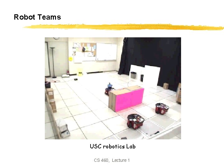 Robot Teams USC robotics Lab CS 460, Lecture 1 