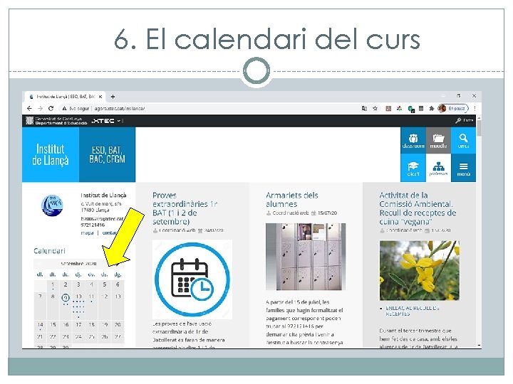 6. El calendari del curs 