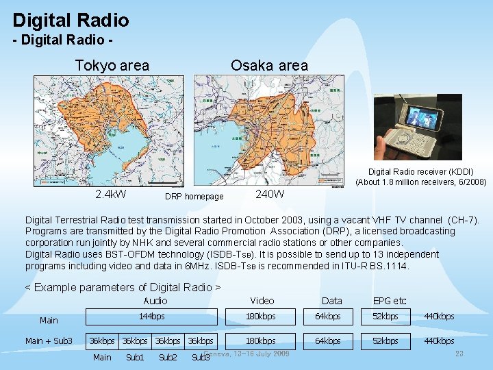 Digital Radio - Tokyo area Osaka area Digital Radio receiver (KDDI) (About 1. 8