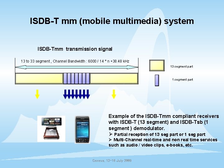 ISDB-T mm (mobile multimedia) system ISDB-Tmm transmission signal 13 to 33 segment , Channel