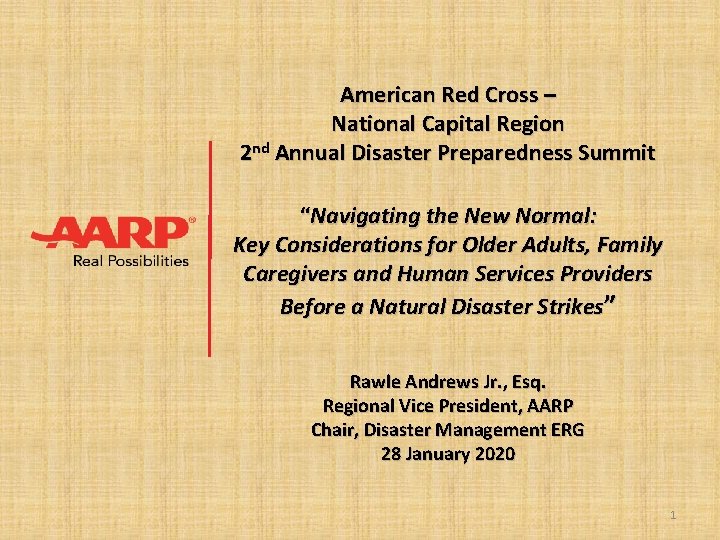 American Red Cross – National Capital Region 2 nd Annual Disaster Preparedness Summit “Navigating