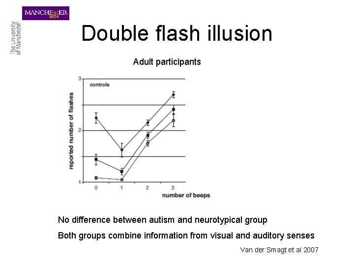 Double flash illusion Adult participants No difference between autism and neurotypical group Both groups