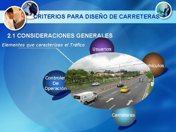CRITERIOS PARA DISEÑO DE CARRETERAS 2. 1 CONSIDERACIONES GENERALES Elementos que caracterizan el Tráfico