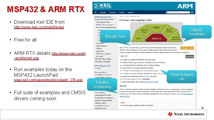 MSP 432 & ARM RTX • Download Keil IDE from http: //www. keil. com/mdk