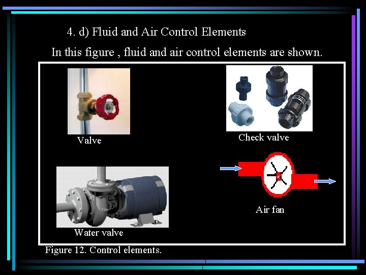 4. d) Fluid and Air Control Elements In this figure , fluid and air