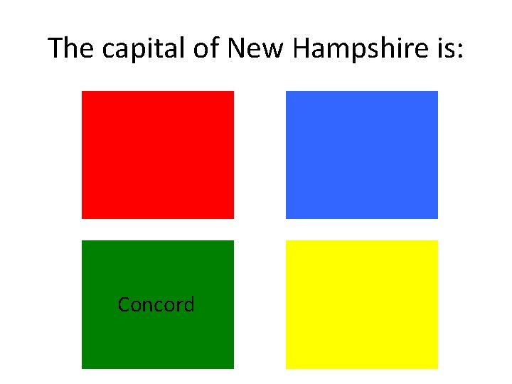The capital of New Hampshire is: Concord The capital of New Hampshire is: Concord