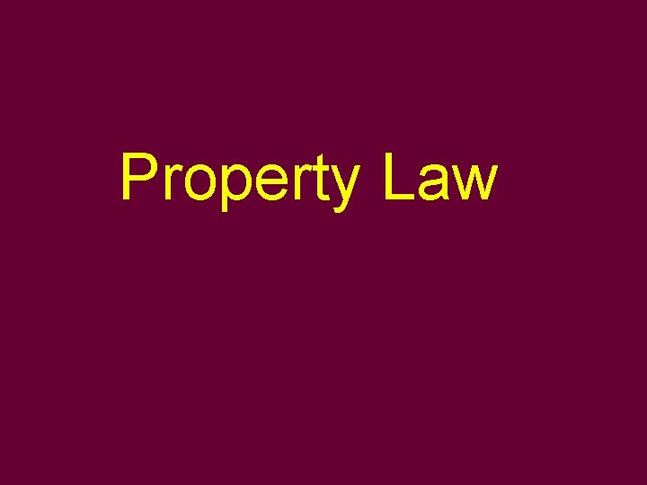 Property Law 