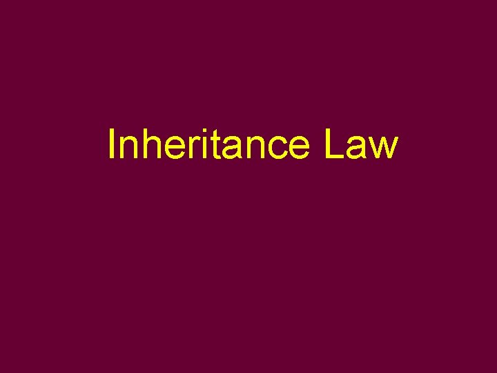 Inheritance Law 