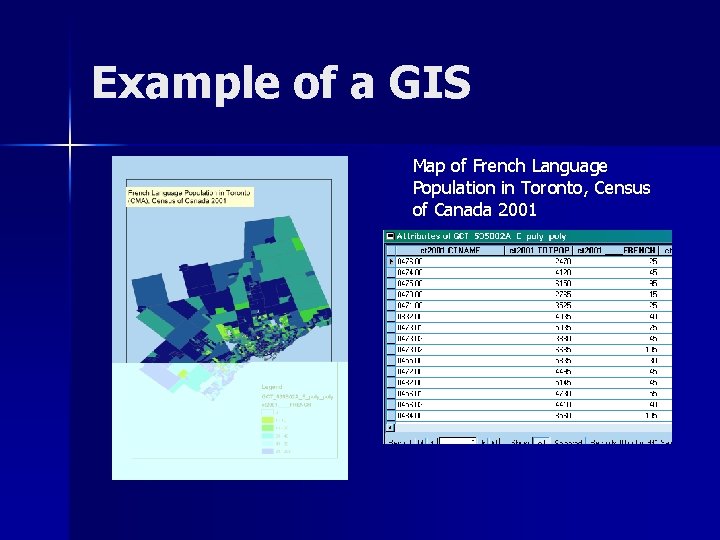 Example of a GIS Map of French Language Population in Toronto, Census of Canada