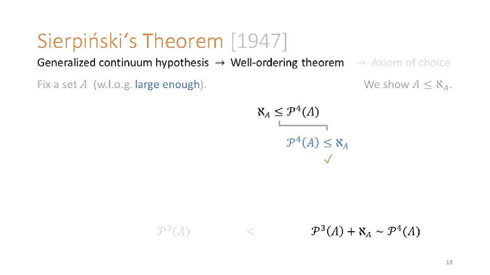 Sierpiński‘s Theorem [1947] 18 