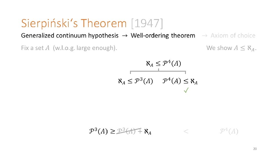 Sierpiński‘s Theorem [1947] 20 