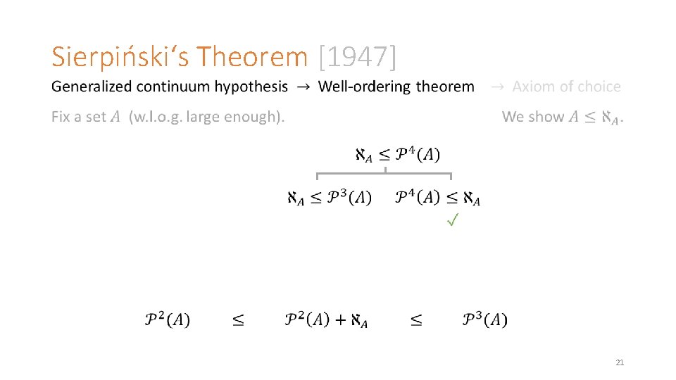 Sierpiński‘s Theorem [1947] 21 