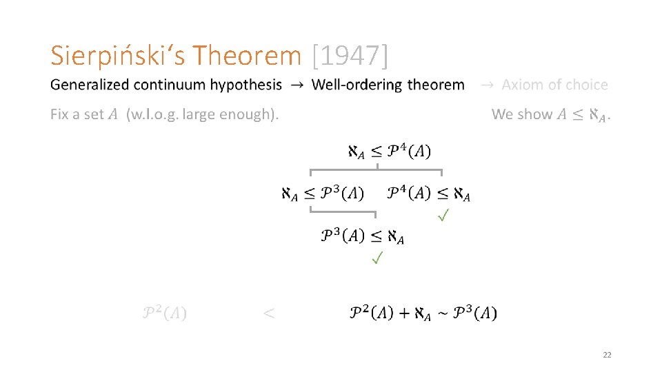 Sierpiński‘s Theorem [1947] 22 