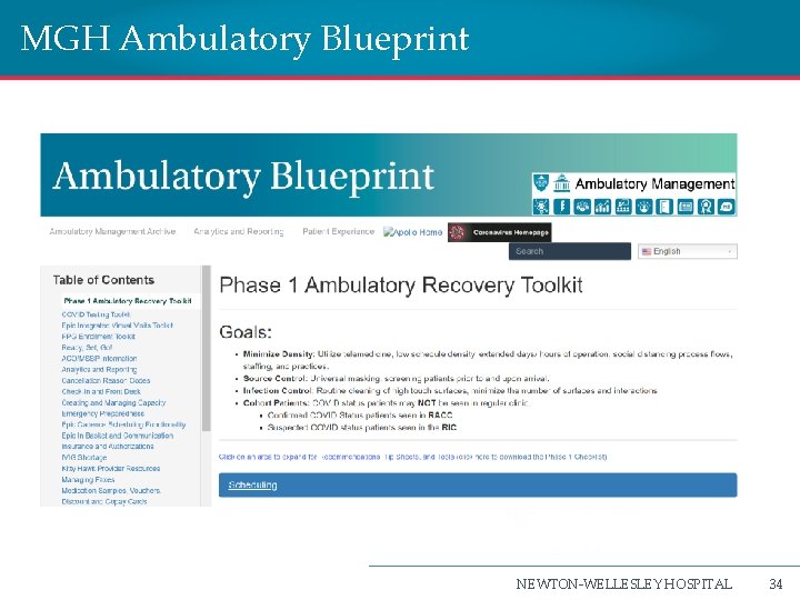 MGH Ambulatory Blueprint NEWTON-WELLESLEY HOSPITAL 34 