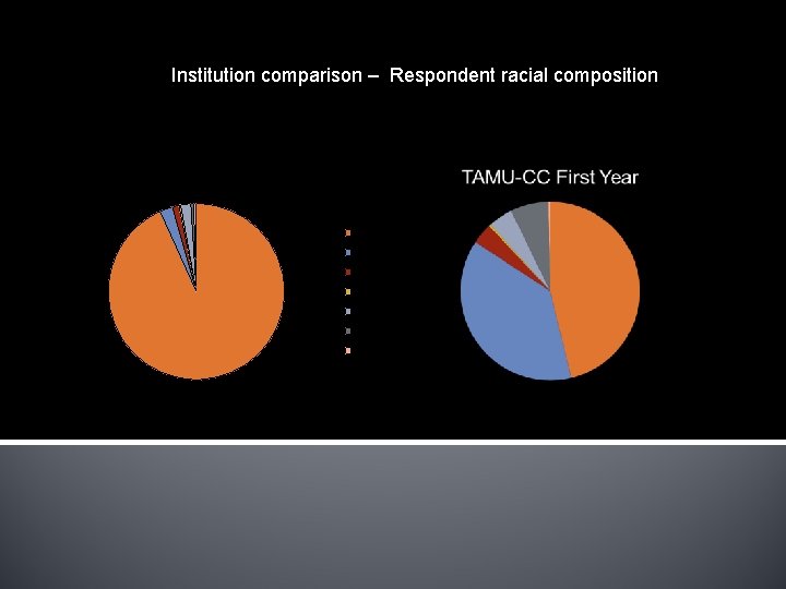 Institution comparison – Respondent racial composition KSC First Year White Hispanic Multiracial Native American