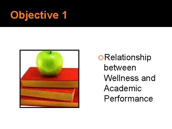 Objective 1 Relationship between Wellness and Academic Performance 