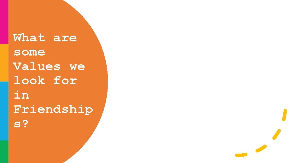What are some Values we look for in Friendship s? What are some Values we look for in Friendship s?