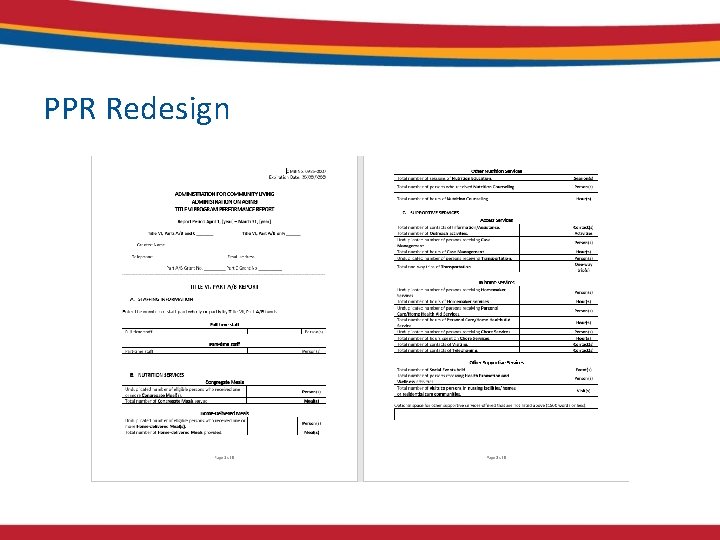 PPR Redesign PPR Redesign