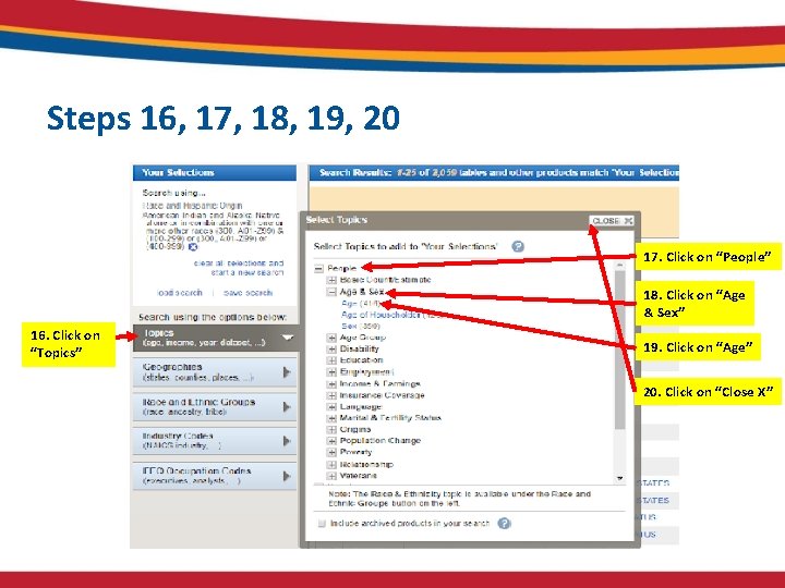 Steps 16, 17, 18, 19, 20 17. Click on “People” 18. Click on “Age Steps 16, 17, 18, 19, 20 17. Click on “People” 18. Click on “Age