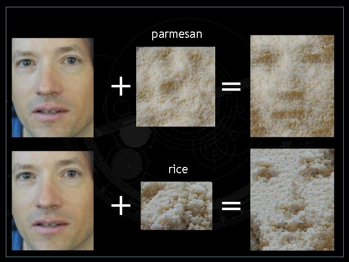 parmesan + = rice + = parmesan + = rice + =