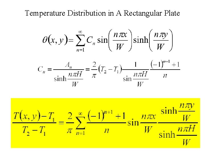 Temperature Distribution in A Rectangular Plate 