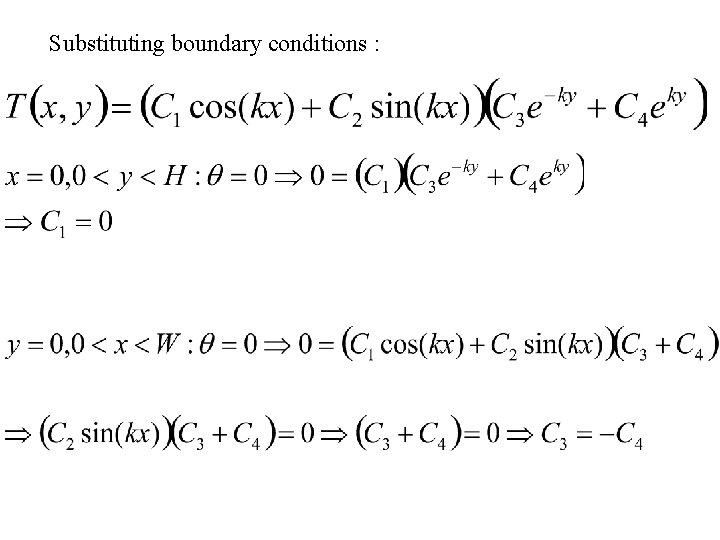 Substituting boundary conditions : 