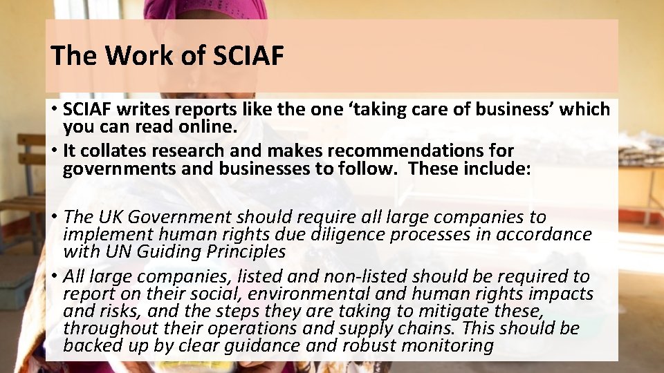 The Work of SCIAF • SCIAF writes reports like the one ‘taking care of The Work of SCIAF • SCIAF writes reports like the one ‘taking care of