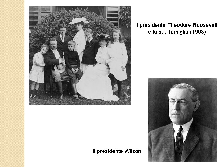 Il presidente Theodore Roosevelt e la sua famiglia (1903) Il presidente Wilson 