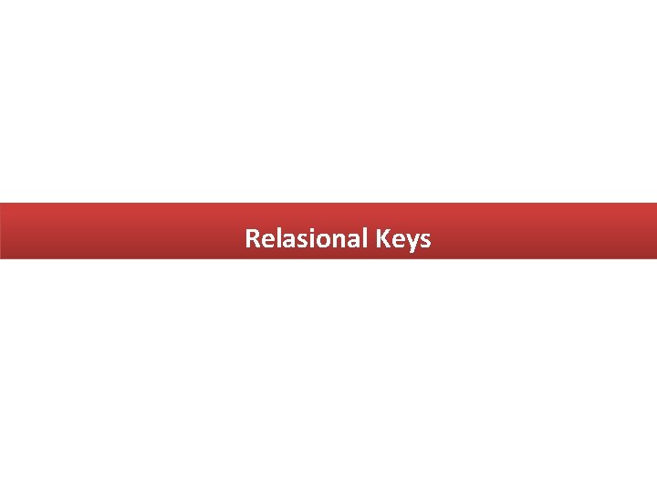 Relasional Keys 