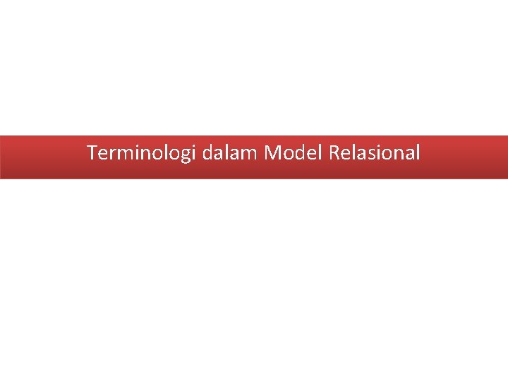 Terminologi dalam Model Relasional 