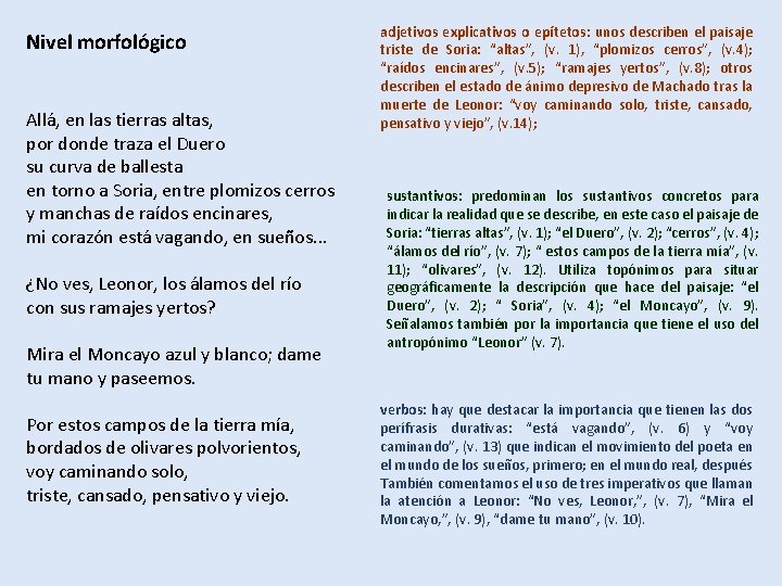 Nivel morfológico Allá, en las tierras altas, por donde traza el Duero su curva