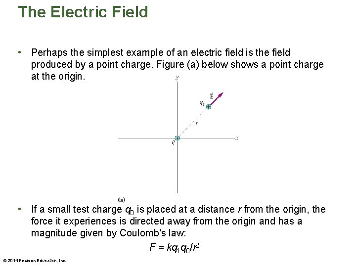 The Electric Field • Perhaps the simplest example of an electric field is the