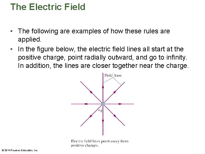 The Electric Field • The following are examples of how these rules are applied.