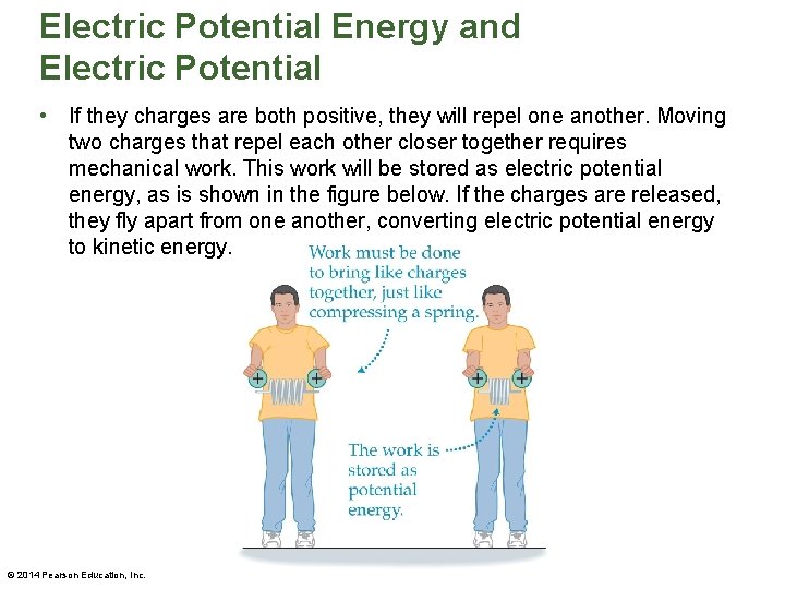 Electric Potential Energy and Electric Potential • If they charges are both positive, they