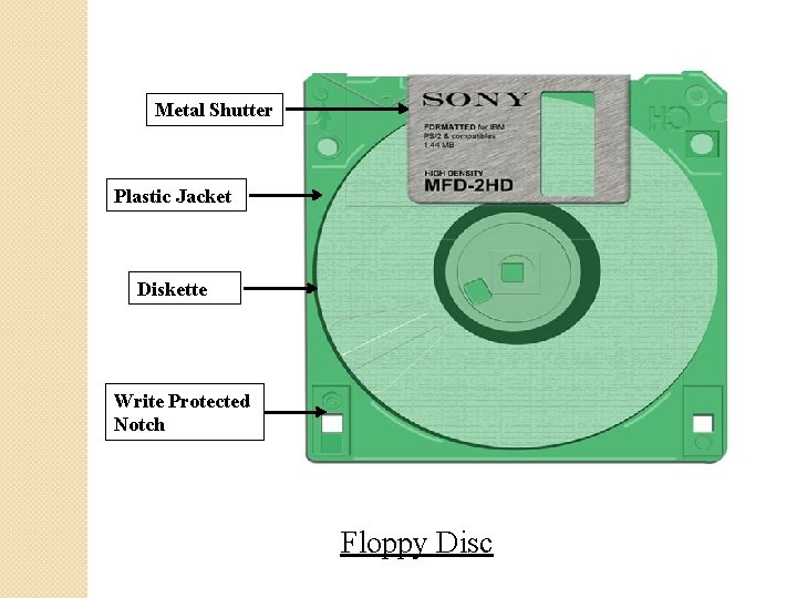 Metal Shutter Plastic Jacket Diskette Write Protected Notch Floppy Disc 