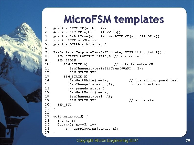 Micro. FSM templates 1: 2: 3: 4: 5: 6: 7: 8: 9: 10: 11: Micro. FSM templates 1: 2: 3: 4: 5: 6: 7: 8: 9: 10: 11: